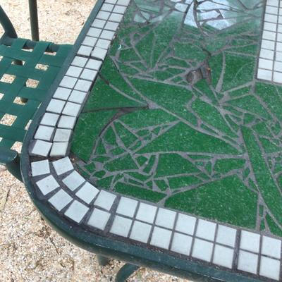 767 Custom Mosaic Outdoor Table with 5 chairs and Umbrella