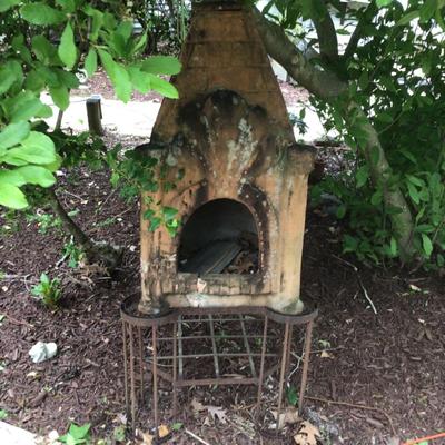 768 Large Terra Cotta Chiminea