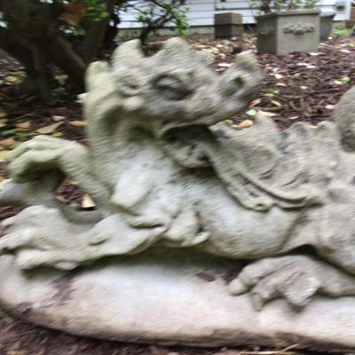 803 Vintage Concrete Garden Dragon