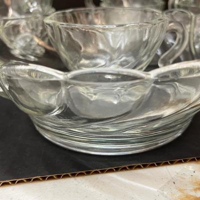 Hazel Atlas Colonial Swirl Dip Bowl and Cups