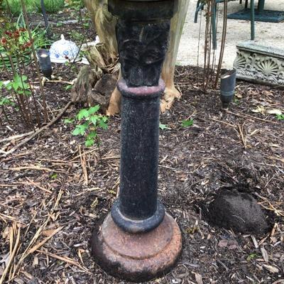 805 Vintage Cast Iron Base with Metal Birdbath