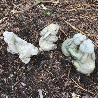 1342 Concrete & Resin Bunny Rabbit Garden Sculptures