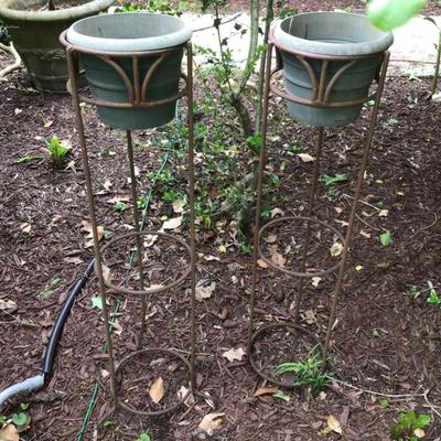 807 Pair of Metal 40" Plant Stands