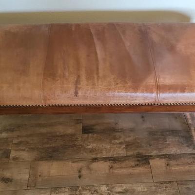 Wood Leather Bench