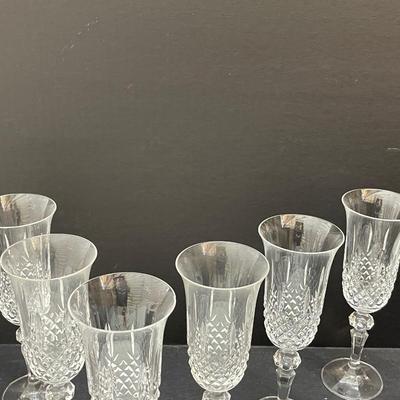 Set of 6 Bohemian Crystal Marquis Fluted Champagne Glass