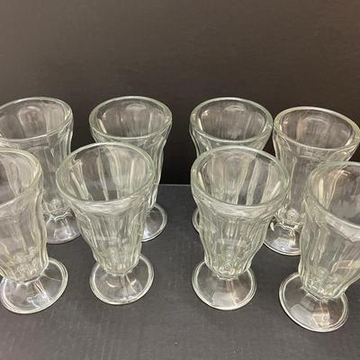 Set of 8 Heavy Vintage Ice Cream Sundae Glasses
