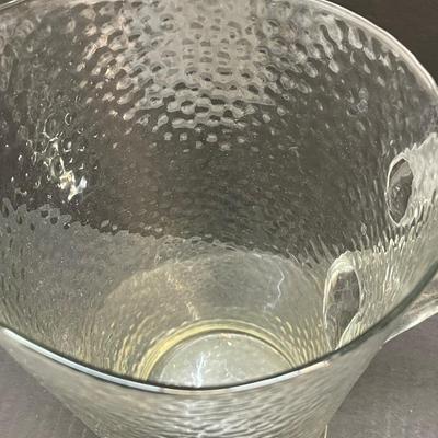 Vintage Indiana Glass Heavy Water Pitcher in Crystal Ice Pattern