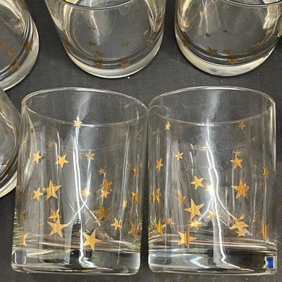 Set of 11 Vintage Star Whiskey Glasses