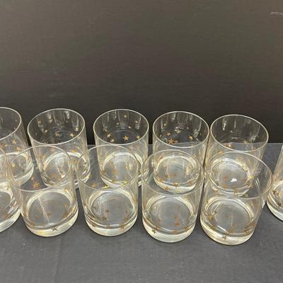 Set of 11 Vintage Star Whiskey Glasses