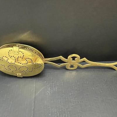 Vintage Brass Oval Chestnut Roaster