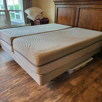 Split King I10 360 Smart Bed W/ Stanley Headboard and Linen