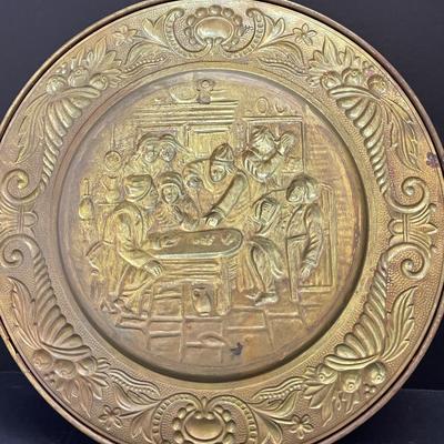 Vintage Brass Embossed Wall Plaque