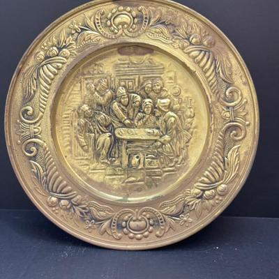 Vintage Brass Embossed Wall Plaque
