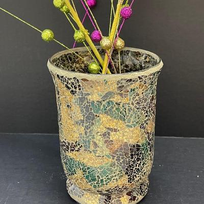 Mosaic Mardi Gras Vase
