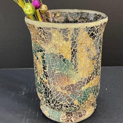 Mosaic Mardi Gras Vase