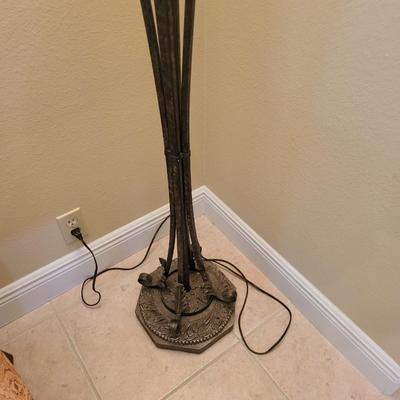 Floor Torchere W/ Metal Colums