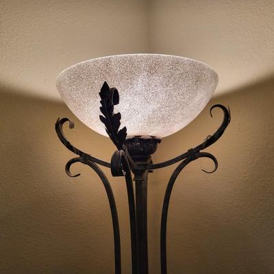 Floor Torchere W/ Metal Colums