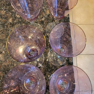 6 Red/Pink Champagne Flutes