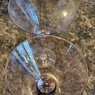 2 Purple Martini Glasses