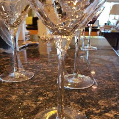 4 Martini Crackle Glasses