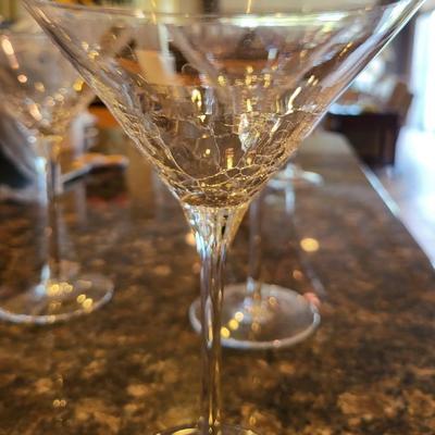 4 Martini Crackle Glasses