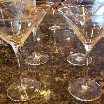 4 Martini Crackle Glasses