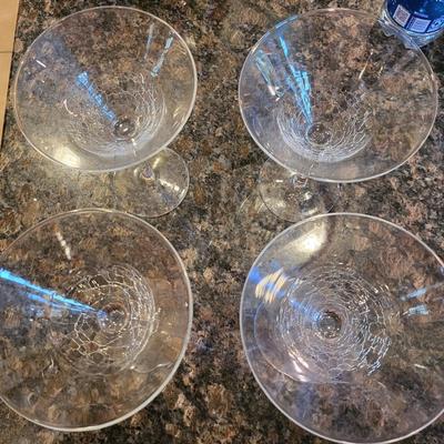 4 Martini Crackle Glasses