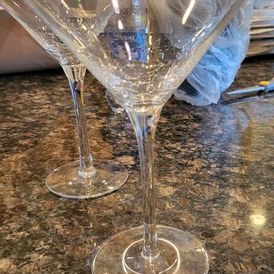 4 Martini Crackle Glasses