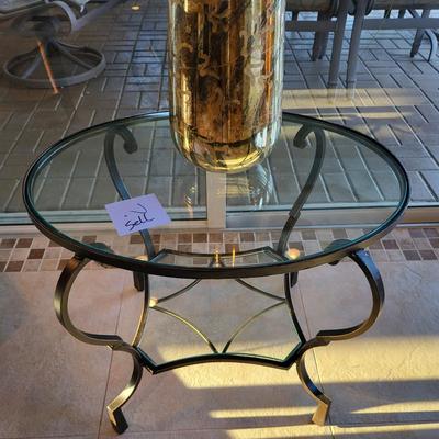 Small Round Glass Table W/ Decor
