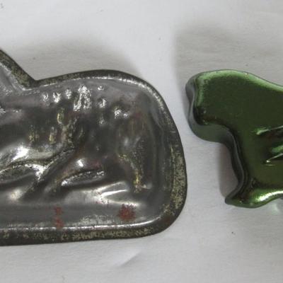 Vintage Child's Sugar Creamer Set and Tiny Tin Molds