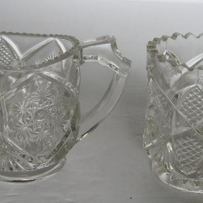 Vintage Child's Sugar Creamer Set and Tiny Tin Molds