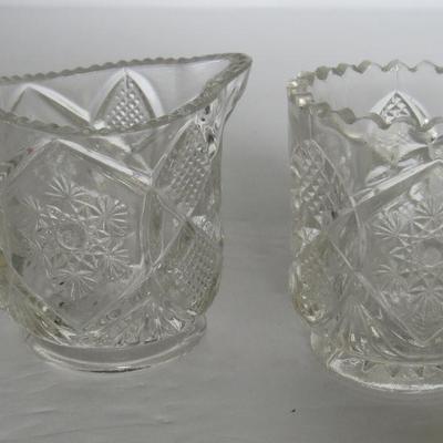 Vintage Child's Sugar Creamer Set and Tiny Tin Molds
