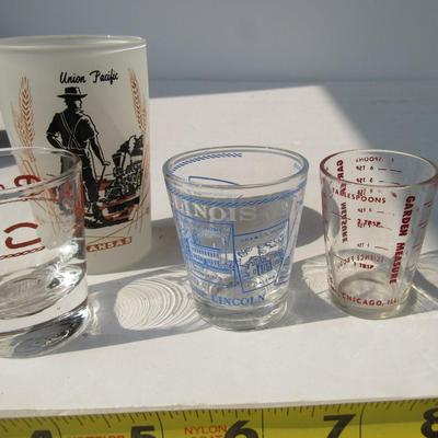 Lot 343: Vintage Union Pacfic Railroad Tumbler from Kansas, Western Theme Shot Glass, More