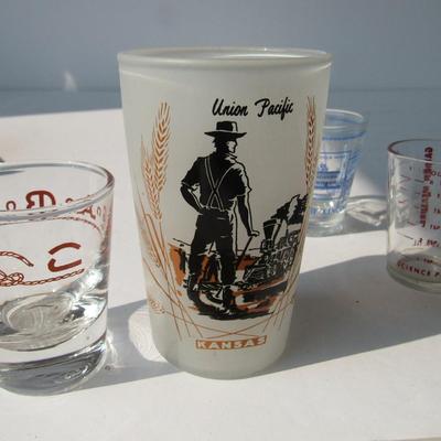 Lot 343: Vintage Union Pacfic Railroad Tumbler from Kansas, Western Theme Shot Glass, More