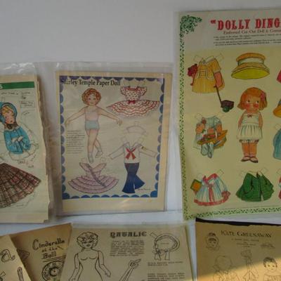Lot 350: Large Lot of Paper Dolls, Some From Old Newspapers and Magazines