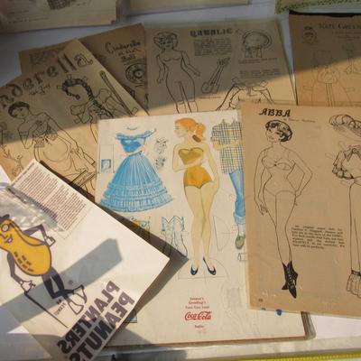 Lot 350: Large Lot of Paper Dolls, Some From Old Newspapers and Magazines