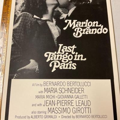 Original Movie Poster,Last Tango In Paris With Marlon Brando