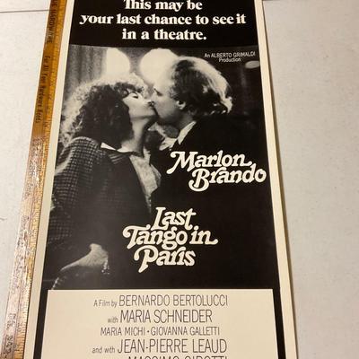 Original Movie Poster,Last Tango In Paris With Marlon Brando