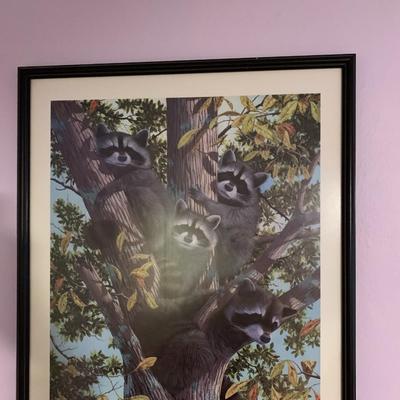 Raccoon Family Picture Signed and Numbered Josh Aker "Family Tree"