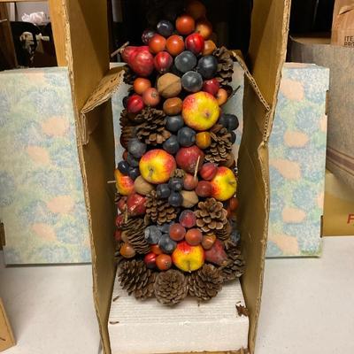 Pinecone And Fruit Topiary.