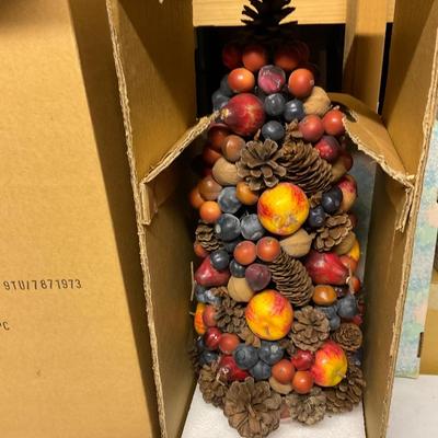 Pinecone And Fruit Topiary.
