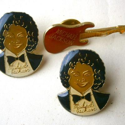 3 Vintage Michael Jackson Lapel Pins