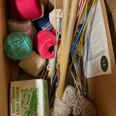 Box Full Of Yarn And Supplies