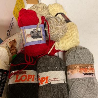 Box Full Of Yarn And Supplies