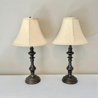 Pair (2) ~ Metal Table Lamps