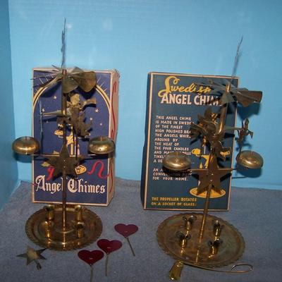 LOT 96 GREAT VINTAGE SWEDISH ANGEL CHIMES 2 SETS IN BOXES