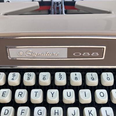 1960â€™s Montgomery Wards Signature 088 Type Writer and Vintage Dictaphone Table