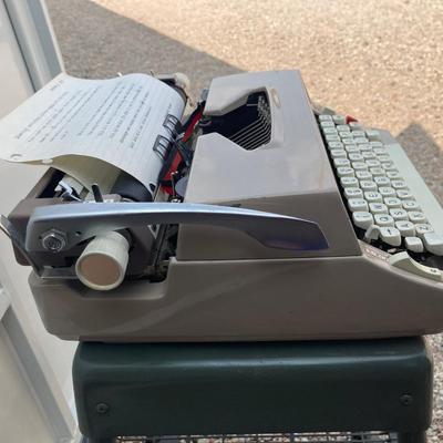 1960â€™s Montgomery Wards Signature 088 Type Writer and Vintage Dictaphone Table