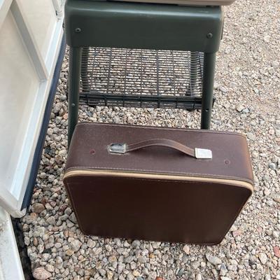 1960â€™s Montgomery Wards Signature 088 Type Writer and Vintage Dictaphone Table