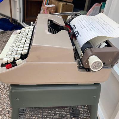 1960â€™s Montgomery Wards Signature 088 Type Writer and Vintage Dictaphone Table